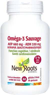 Oméga-3 Sauvage - AEP 660mg / ADH 330mg - 120 gélules - New Roots Herbal - New Roots Herbal