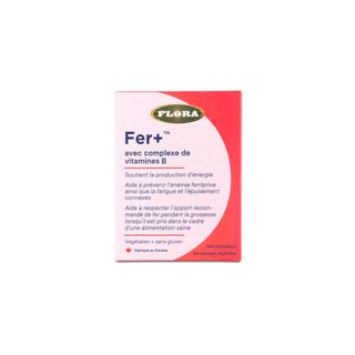 Fer+ avec Complexe de Vit.B - 60 caps. végé. - Flora - Flora