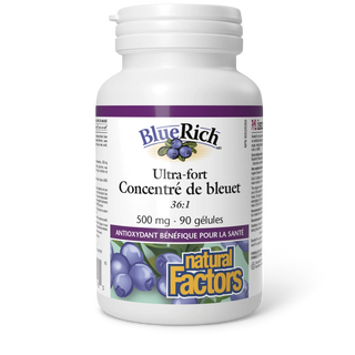 Ultra-fort Concentré de Bleuet - 500mg- 90gel - Natural Factors - Natural Factors