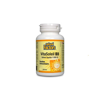VitaSoleil D3 1000 UI - Gélules - Natural Factors - 180 Gélules - Natural Factors